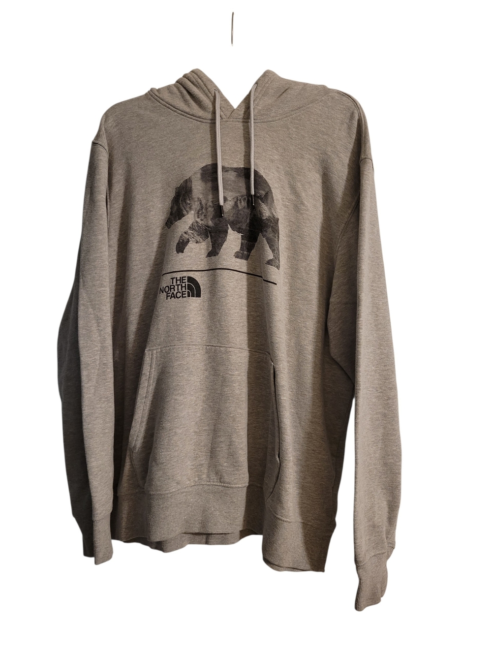 The North Face Men’s Light Gray Bear Graphic Hoodie